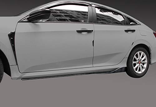 HK5 9pcs Combo Front Bumper Body Kit Lip + Side Skirt Extensions Diffuser Compatible with 2016-2020 Tesla Model S 2017 2018 2019 (Painted Carbon)