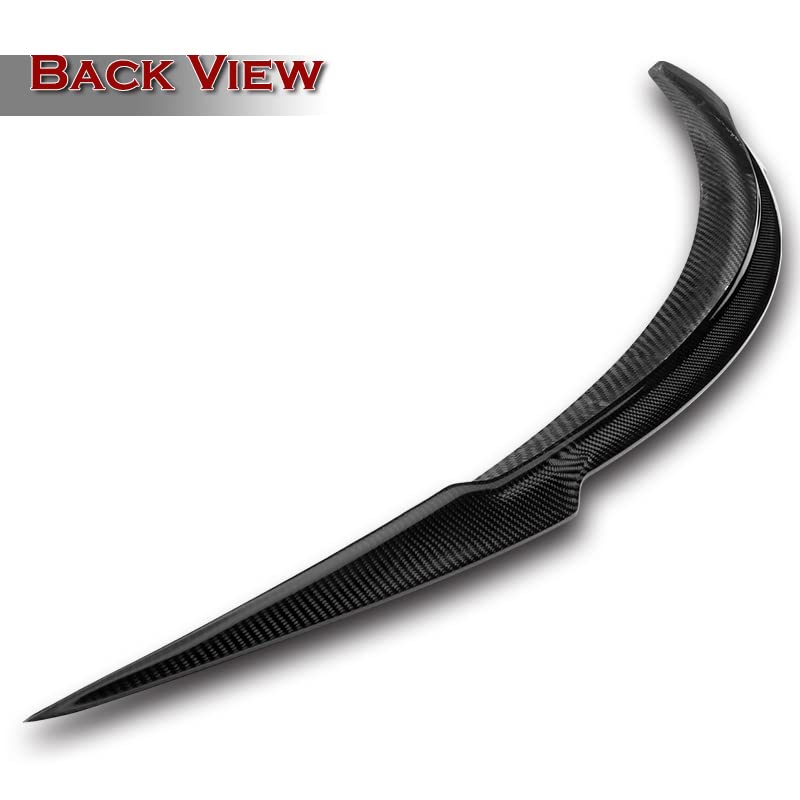 HYPERSPEED Real Carbon Fiber Trunk Spoiler Wing Lip kit Rear V-Style Fit for 2012 2013 2014 2015 2016 2017 2018 2019 2020 2021 2022 Tesla Model S, Car Mods Accessories Replacement, (2-SPC-7406-CF)
