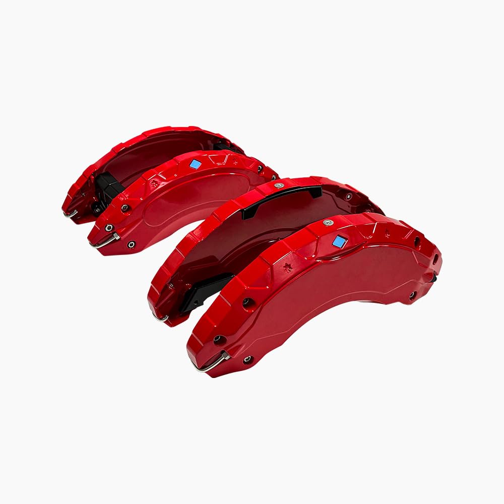 TESCYBERMODS Caliper Covers Compatible with Tesla Cybertruck Accessories 2023,2024,Front and Rear Brake Caliper Covers Set of 4 for Cybertruck Pickup Truck Wheel Accessories(Red)