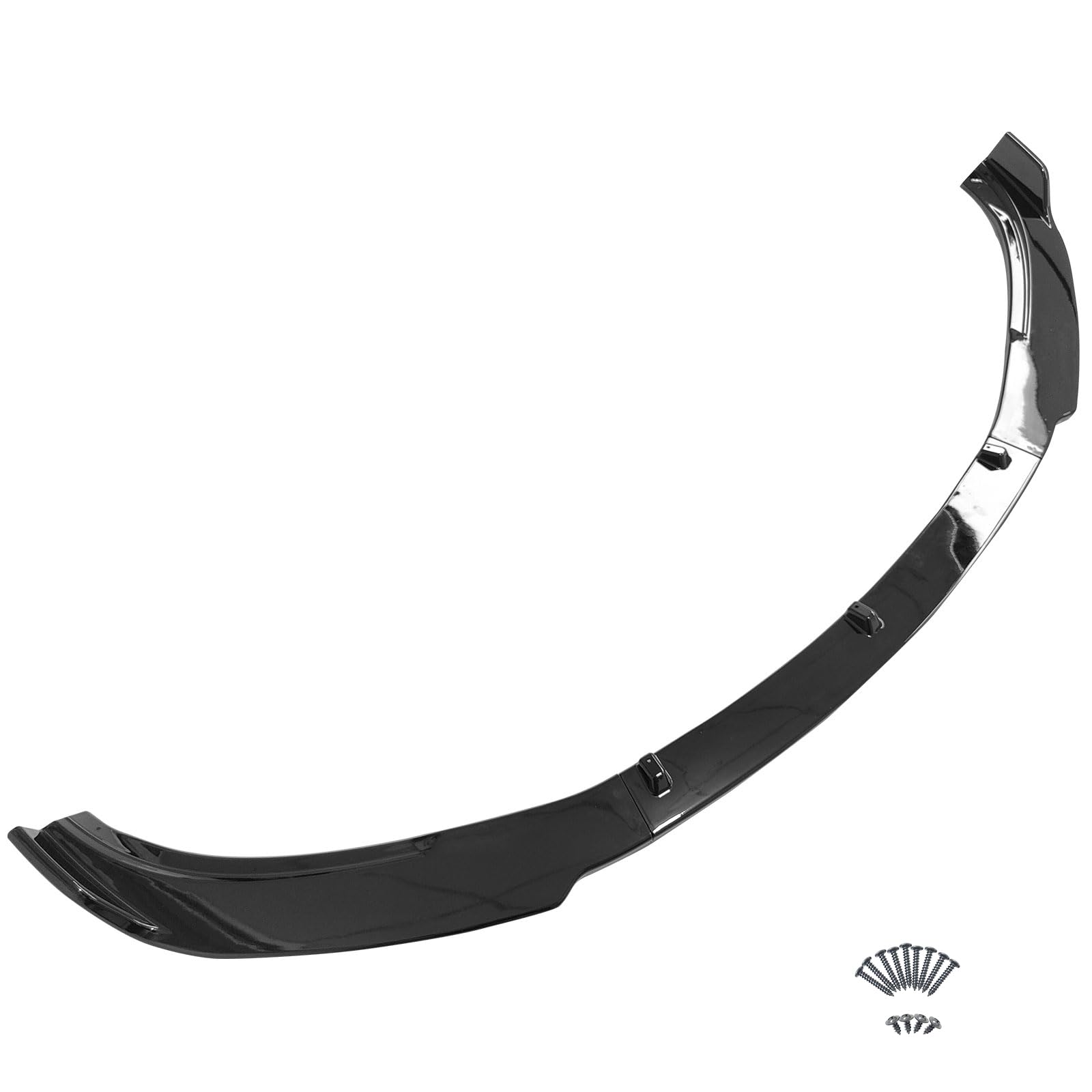 FREEMOTOR802 Compatible with 2017-2023 Tesla Model 3 Sedan 4-Door Front Bumper Lip, IKON Style Gloss Black PP Front Bumper Lower Chin Spoiler Splitter