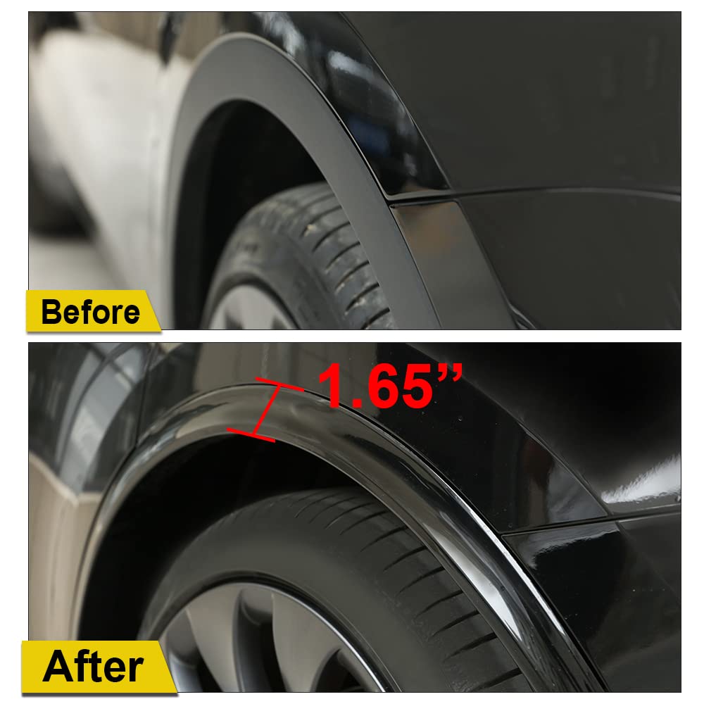 CHEDA modified Fender Flares Compatible with 2020-2024 Tesla Model Y,Wide Body widened 0.57 "in front/0.6" in rear 149416300B paint style