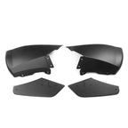 IKON MOTORSPORTS, Rear Diffuser Compatible with 2020-2024 Tesla Model Y, Matte Black IKON Style PP Rear Bumper Lip Shark Fin Splitter Replacement 3PC, 2021