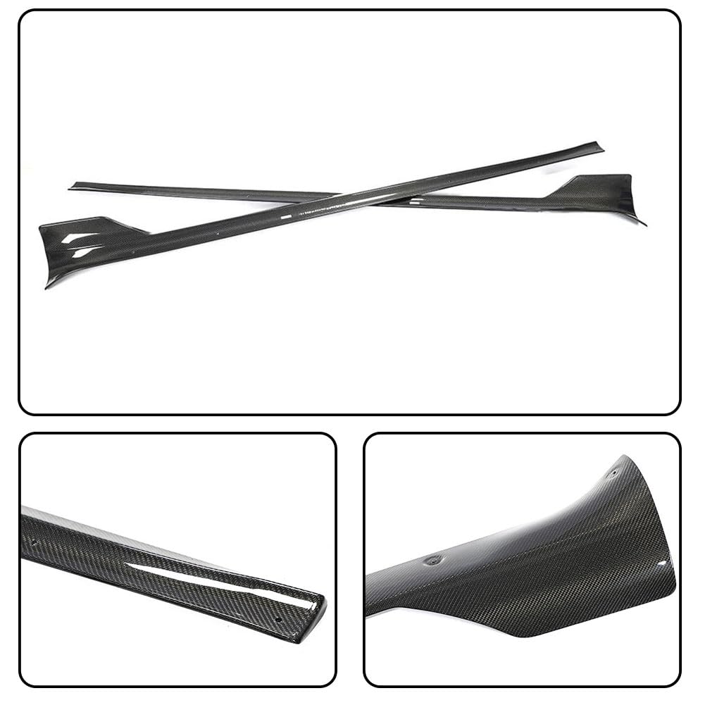 MCARCAR KIT Real Carbon Fiber Side Skirts for Tesla Model S Plaid 2021-2024 Under Door Rocker Panels Valance Extension Lip Factory Outlet