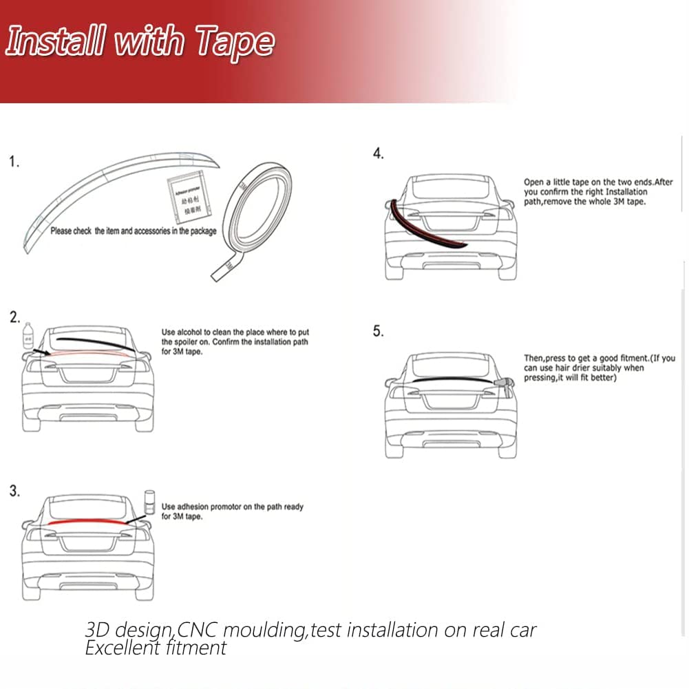 Model S Carbon Fiber Trunk Spoiler for Tesla Model S 2012-2025 P85 70D Base Sedan 4-Door Rear Spoiler Boot Lid High Kick Wing Lip Factory Outlet (Gloss Black)