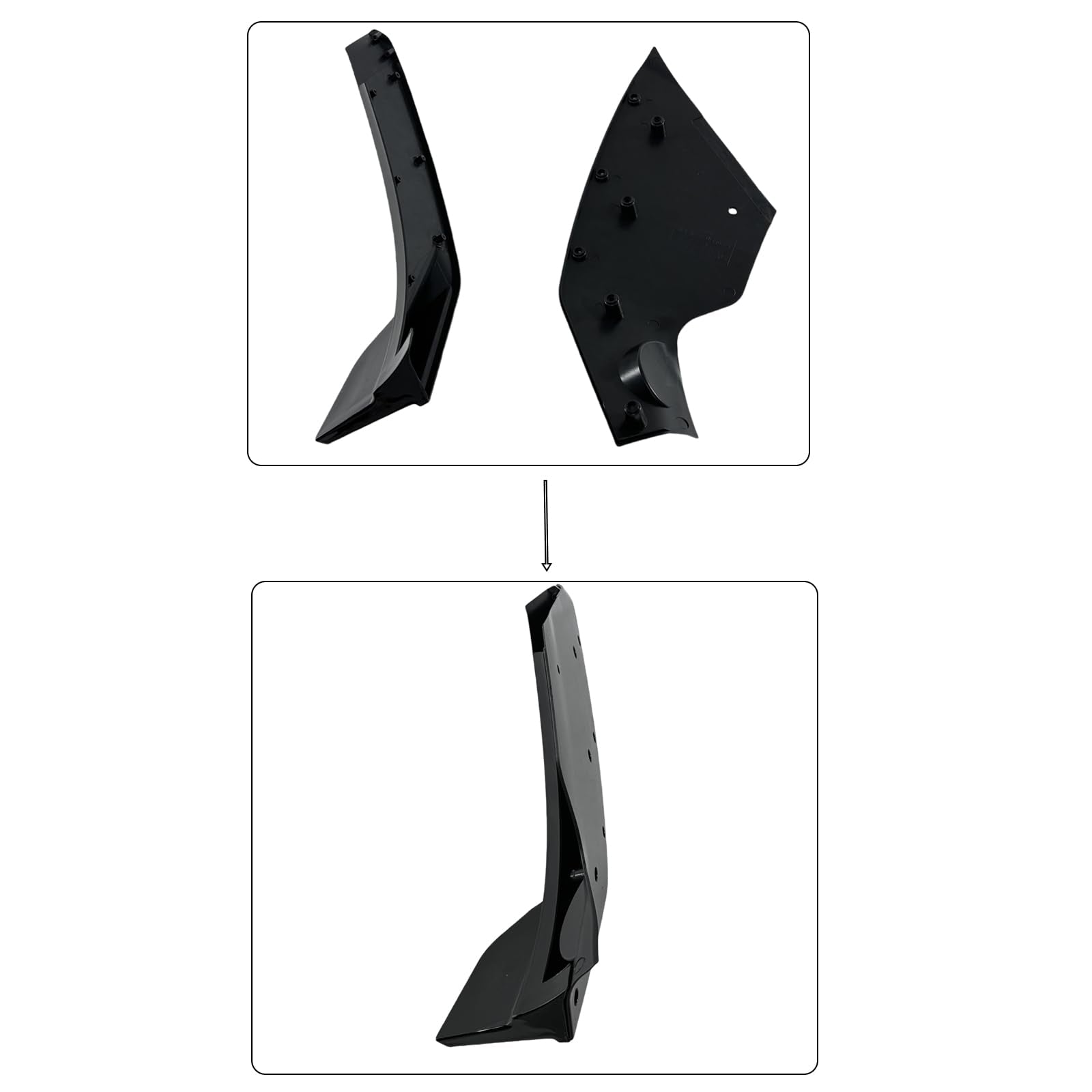 5 Pieces Front Lip for Tesla Model 3 Highland 2024-2025 Add-0n Front Bumper Splitter Spoiler ABS Plastic No Drill (Glossy Black)