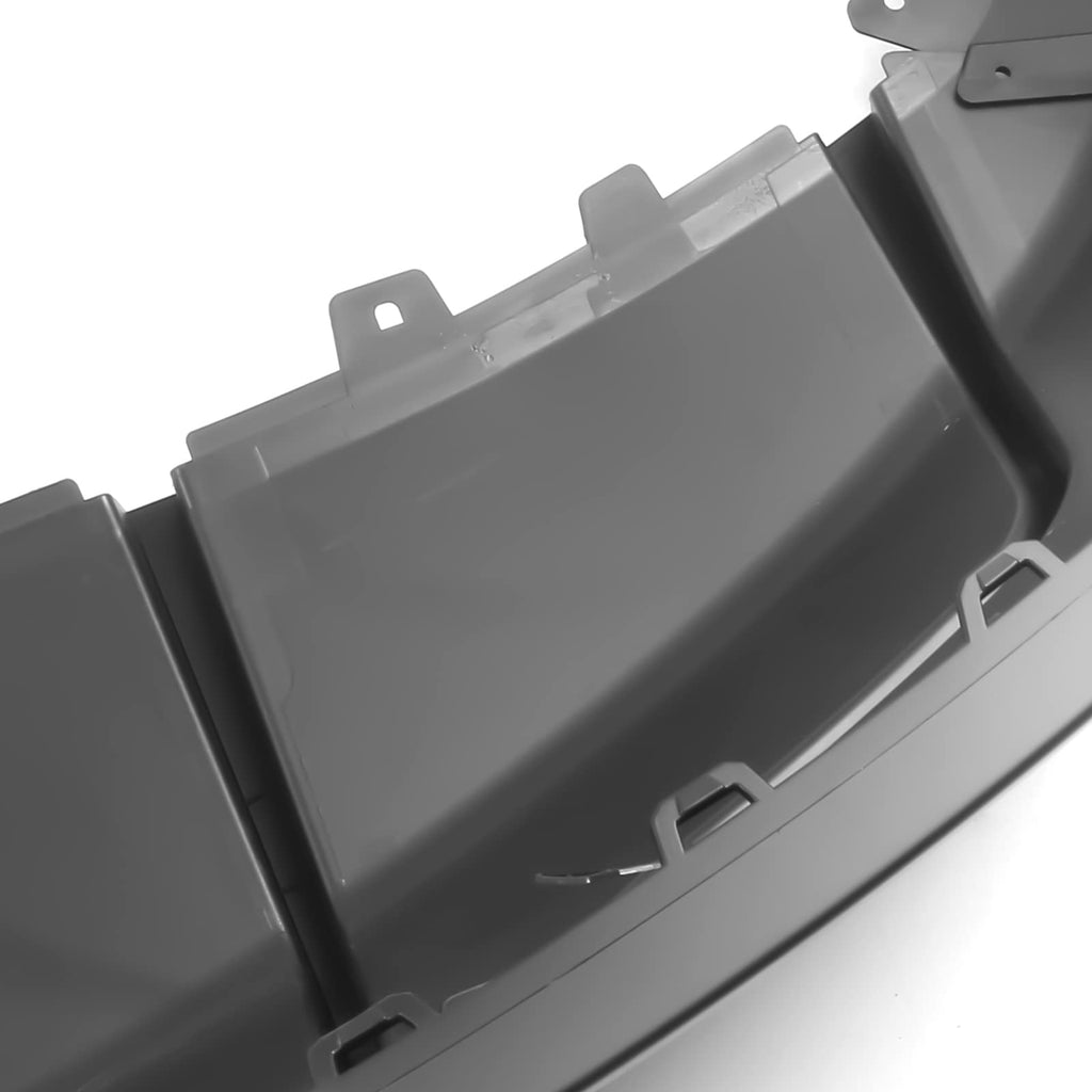 IKON MOTORSPORTS, Rear Diffuser Compatible with 2020-2024 Tesla Model Y, Matte Black IKON Style PP Rear Bumper Lip Shark Fin Splitter Replacement 3PC, 2021