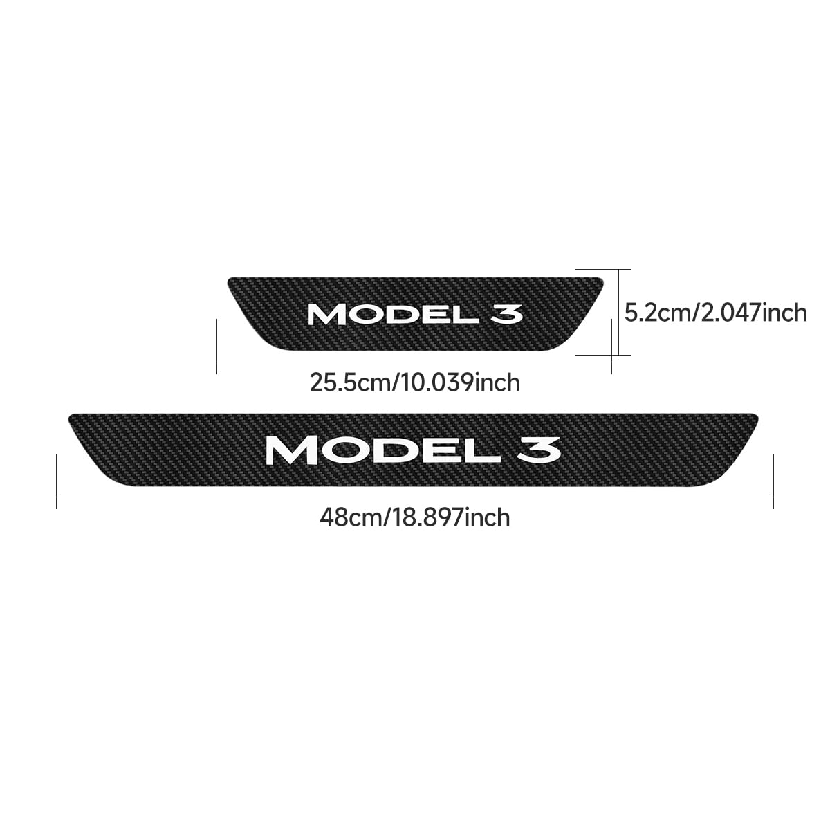 4PCS Car Door Sill Protector for Tesla Model Y/3 Car Threshold Stickers Decoration Scuff Plate Sticker, Waterproof Door Threshold Strips Exterior Accessories for Tesla Model 3/Y (Textured-Y)