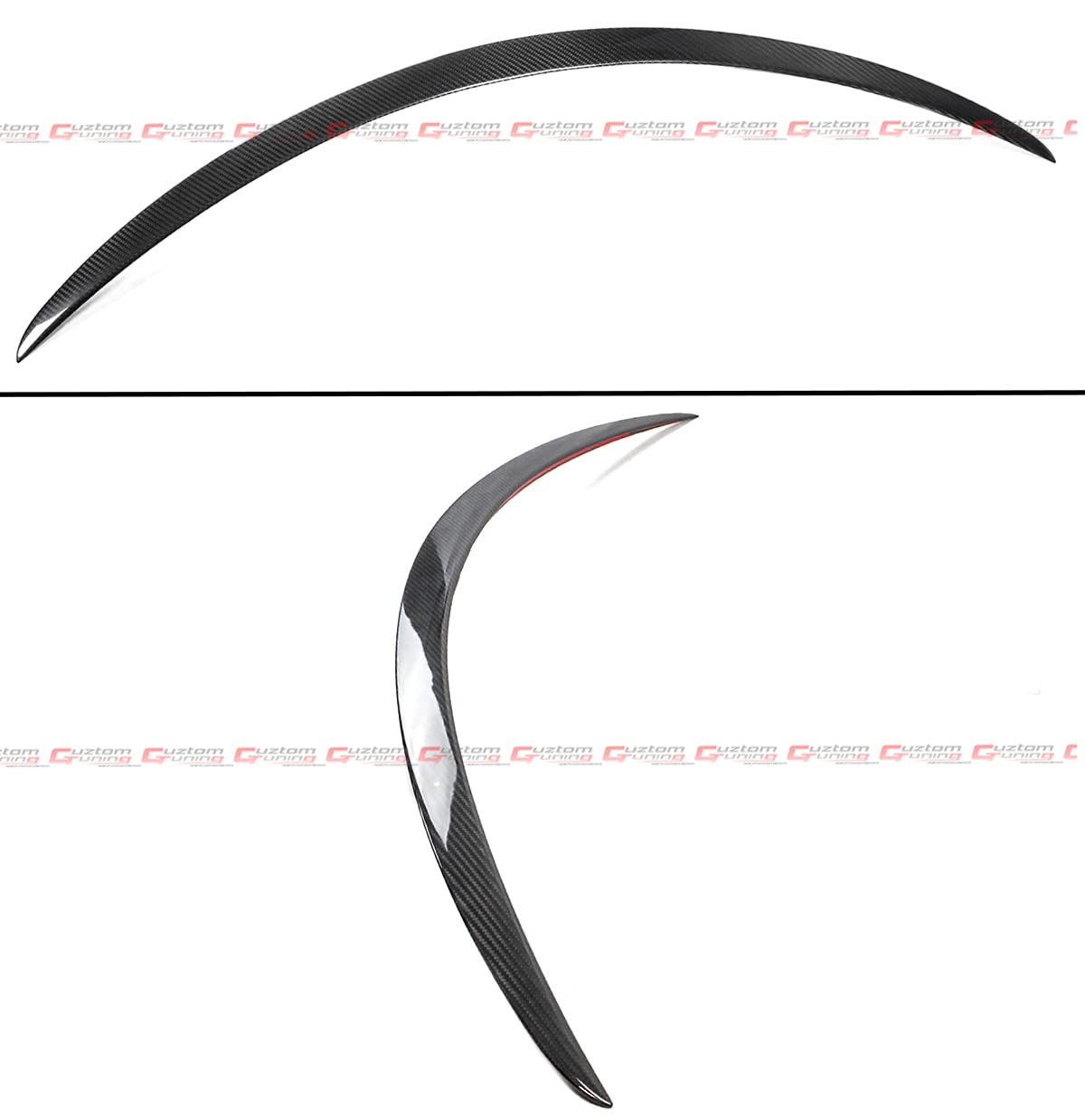 OE Plaid Style Real Carbon Fiber Trunk Spoiler Wing Compatible for 2021-2024 Tesla Model S All Models