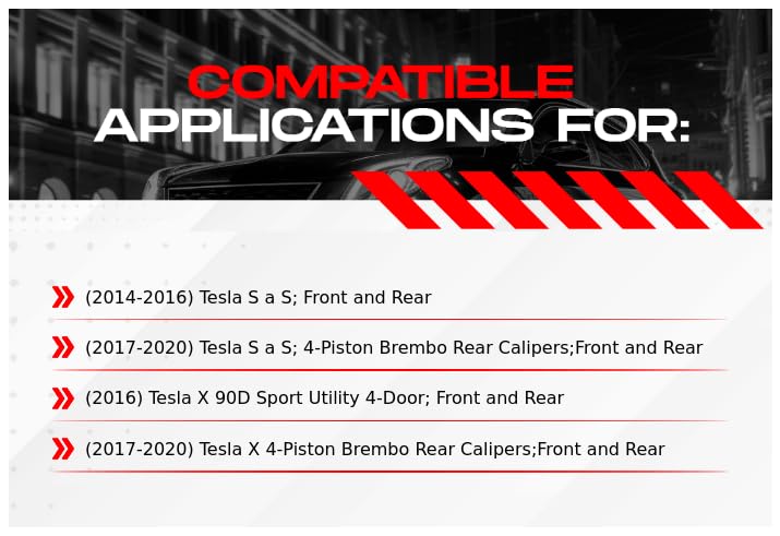 R1 Concepts Front and Rear Brake Kit For 2014-2020 Tesla S, 2016-2020 Tesla X| Drilled Slotted Brake Rotors| Semi-Metallic Brake Pads and Rotors Kit| Hardware included