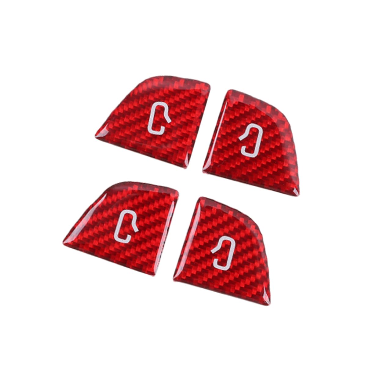 Carbon Fiber Door Lock Switch Cover Trim for Tesla Model 3 Highland 2024-2026 Model Y Juniper 2025-2026 (Red Carbon Fiber)