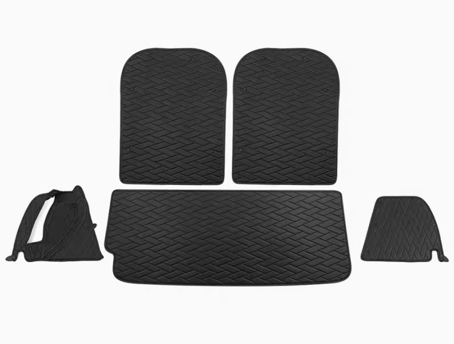 Car Trunk Mat for Tesla Model X 6/7 Seater 2016-2021(2022-Current DO NOT FIT) Full Coverage Trunk Cargo Mat All Weather Rear Cargo Liner Heavy Duty (Black with Black Stitching
