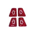 HarmoFolk Premium Carbon Fiber Door Button Decals for Tesla Model 3 (2019-2023) & Model Y (2019-2024) Textured Protective Film (Red/Black) | Exact Fit | Interior Accessories (Red)