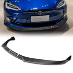 HK5 9pcs Combo Front Bumper Body Kit Lip + Side Skirt Extensions Diffuser Compatible with 2016-2020 Tesla Model S 2017 2018 2019 (Painted Carbon)