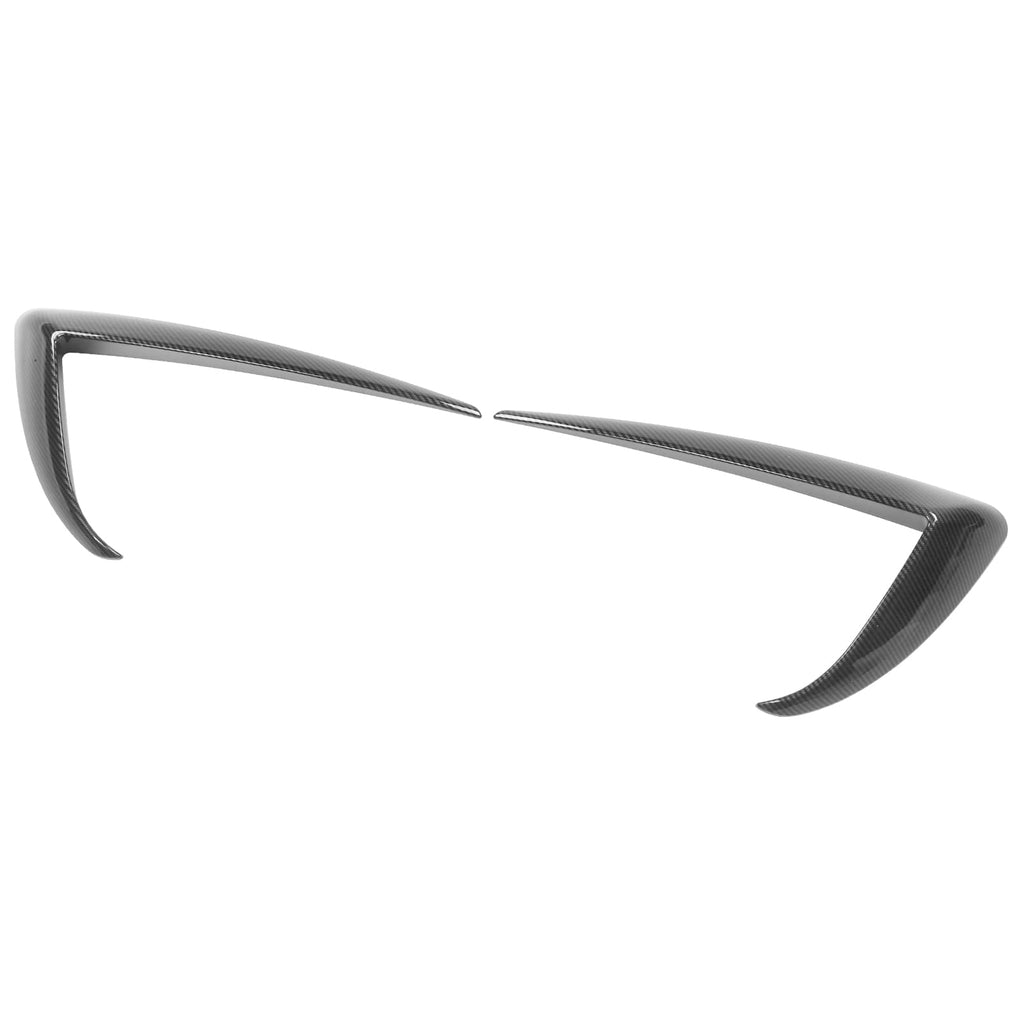 FREEMOTOR802 Compatible with 2020-2024 Tesla Model Y Fog Light Trims, Carbon Fiber Print IKON Style ABS Plastic Driver Passenger Side Fog Lamp Decoration Accessories Eyebrows Cover 2PC