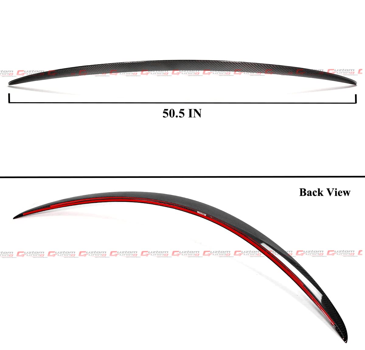 OE Plaid Style Real Carbon Fiber Trunk Spoiler Wing Compatible for 2021-2024 Tesla Model S All Models