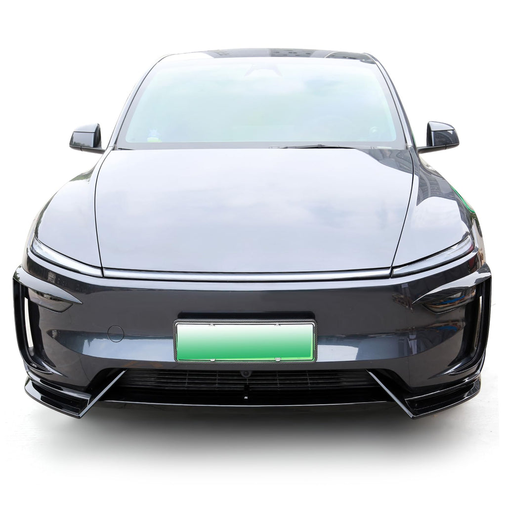 FormiPow Front Bumper Lip for 2025 2026 Tesla Model Y Juniper, 3-Piece ABS Front Splitter Bumper Lip, Aerodynamic Stability, No-Drill Model Y Juniper Accessories (Glossy Black)