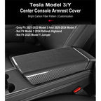 StarYtbl Center Control Armrest Cover for 2021-2023 Model 3 and 2020-2024 Model Y, Tesla Arm Rest Cover is Made of ABS Material with Carbon Fiber, Not TPE Or Leather (Bright Carbon Fiber Pattern)