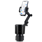 This Hill Car Cup Holder Expander Adjustable Base with Phone Mount 360° Rotation Cup Holder Cell Phone Holder for Car Compatible with iPhone All Smartphones