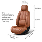 KIDYACWST Auto Car Seat Covers Accessories Full Set Leather Cushion Protector Breathable Waterproof Seat Cover for Cars Universal Fit (Brown, Front Pair and Rear)