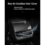 StarYtbl Rear Center Console Air Condition Vent Cover For Tesla 2016-2023 Model 3 and 2020-2024, Model Y Rear AC Vent Cover Trim, AC Vent Cover Car Decoration Accessories (Bright Carbon Fiber Pattern)