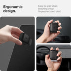 Spigen EZ Slide & Brush Screen Cleaner for Tesla Model Y 2025/26 (Juniper) & 3/Y/S/X/Cybertruck and Screens, Phones, Laptops, Tablets - No Solution Needed (Extra Microfiber Pad Included) [Black]