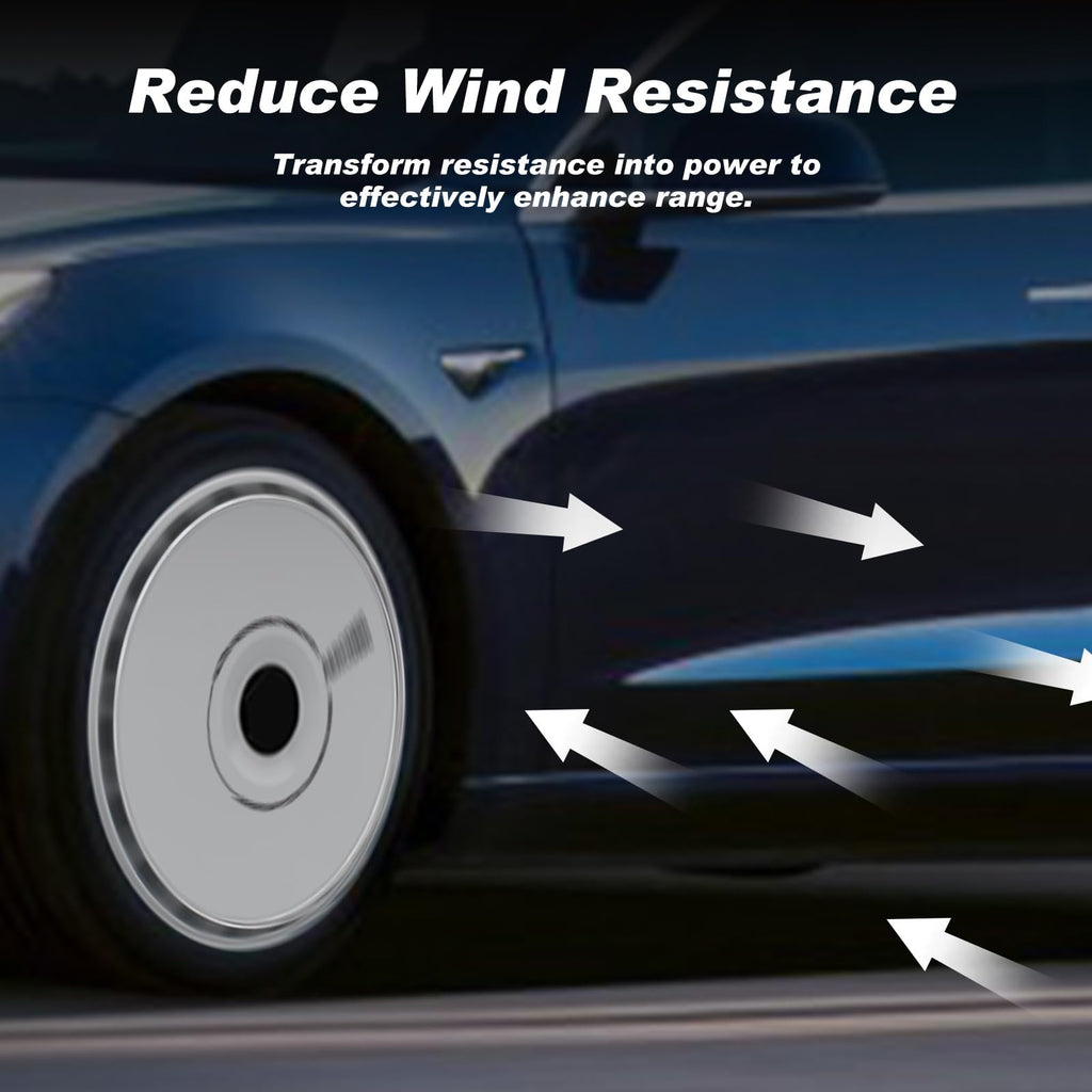 19 Inch Wheel Covers for Tesla Model Y Juniper Crossflow Wheels 2025, Centers Lock Installation Rim Protector, Full Coverage Hubcaps Exterior Accessories (White Ring, 4 PCS)