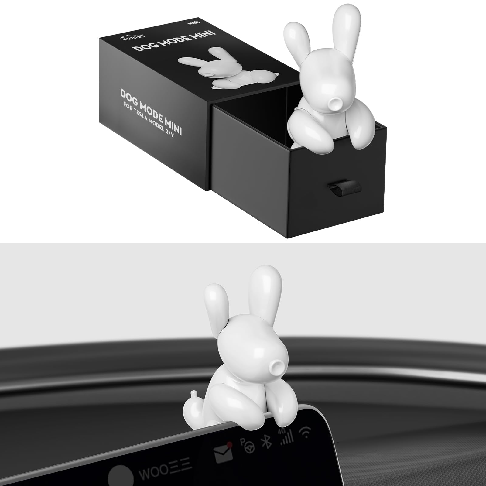 KUNIST for Tesla Model Y 2026 Dog Mode Mini Screen Decoration Ornament Funny Decors Compatible with 2017-2026 Tesla Model 3 and New Model Y Juniper Interior Accessories (Gift Box)