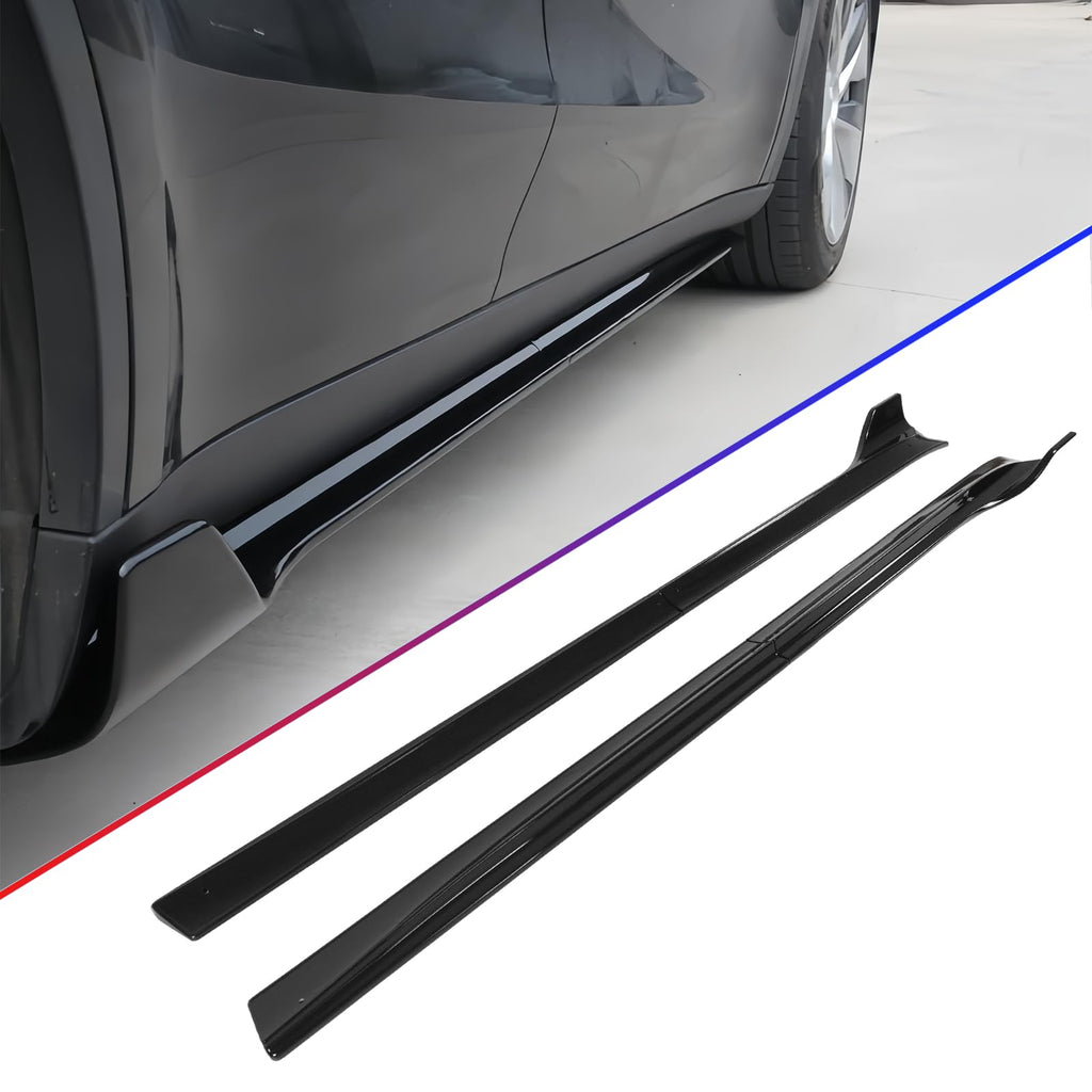 SKKYORO 4-Piece Side Skirt Extension Kit for Tesla Model Y 2020-2024, Gloss Black ABS Rocker Panel Splitter
