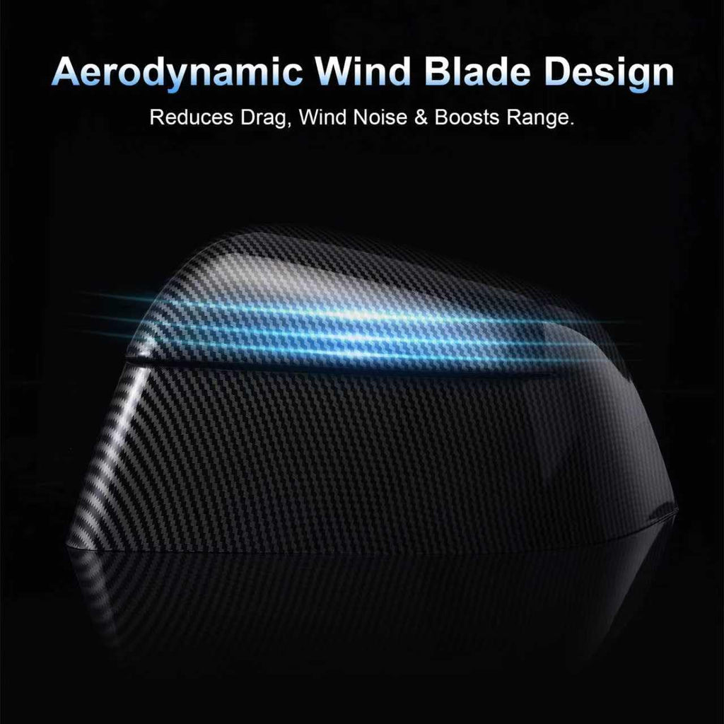 Compatible with Tesla Model Y Side Mirror Cover Caps 2021-2025 (Incl. Juniper),2-Piece Aerodynamic Wind Blade Cover Set,Easy Install & Anti-Scratch Protector(Carbon Fiber Style)