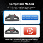 JIANGGAI Yoke Steering Wheel, Black Microfiber Leather with Side Carbon Fiber for Tesla Model 3/Y 2017-2023 With Heating Function