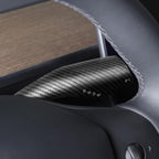 Femibon Steering Lever Cover for Tesla Model 3 Model Y 2017-2024, Carbon Fiber Pattern Car Gear Shift Cover, Steering Wheel Cover Tesla Model 3 Model Y 2024 Accessories(Glossy Carbon Fiber Pattern)