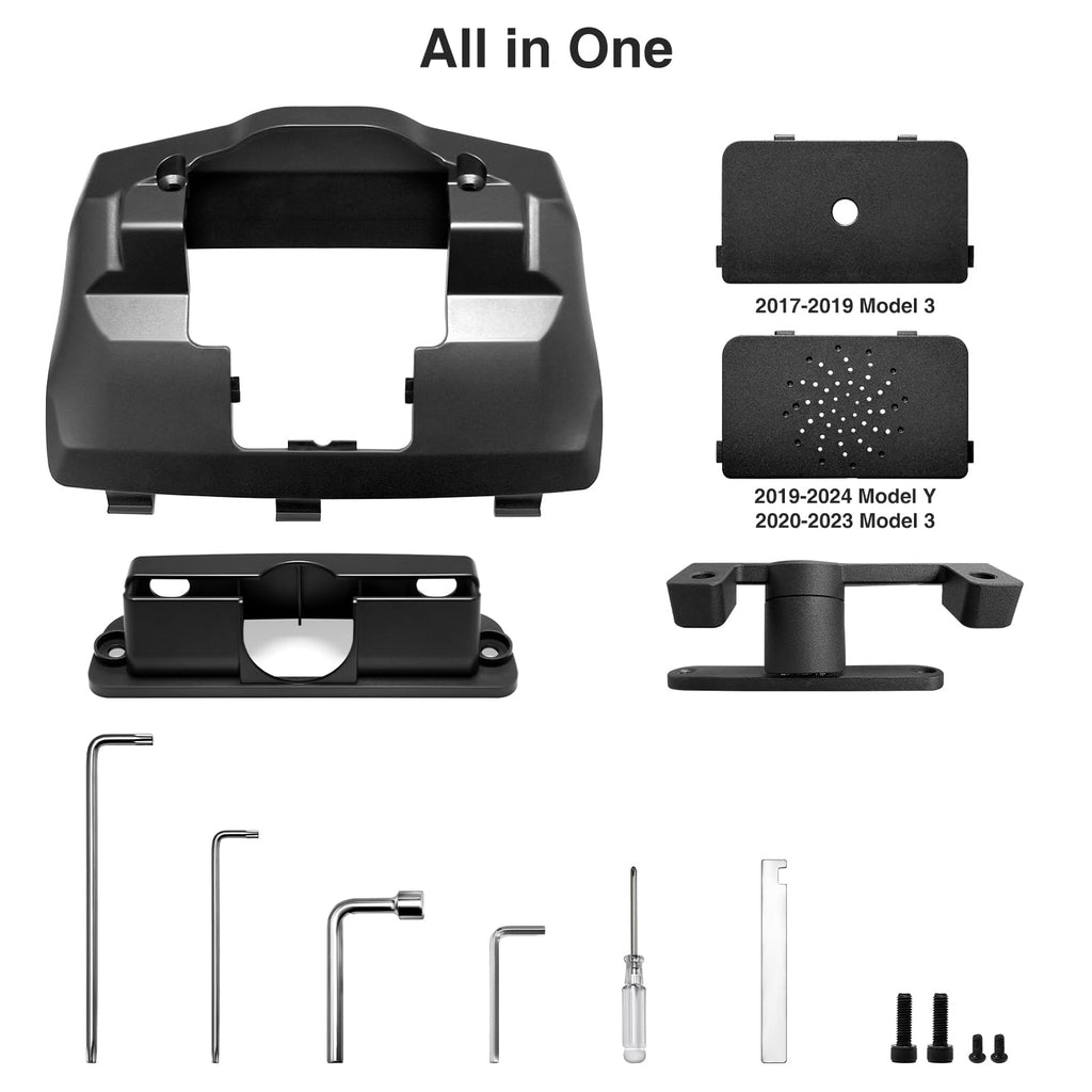 AAMHHM Screen Swivel Mount for Tesla Model Y 2019-2024 & Model 3 2017-2023 Left/Right 30° Up/Down 15° Rotating Four Directions Aluminium Alloy Tesla Screen Rotating Bracket