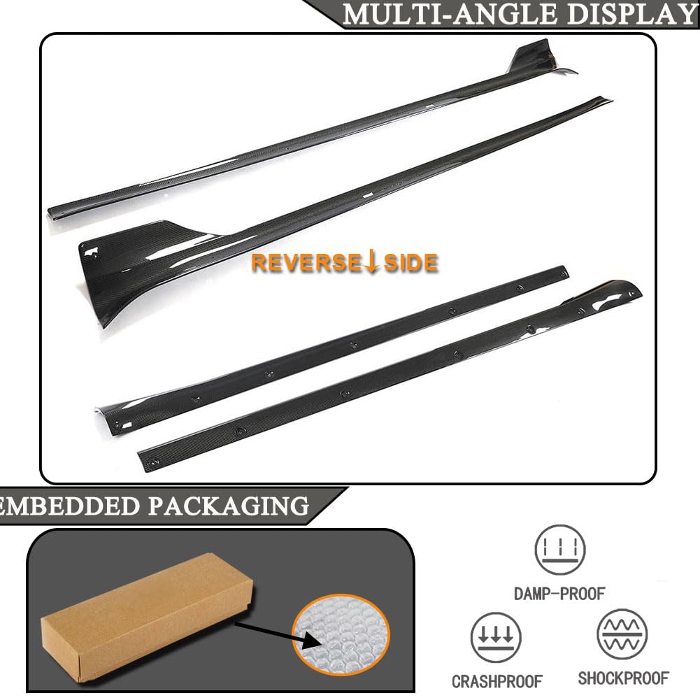 MCARCAR KIT Real Carbon Fiber Side Skirts for Tesla Model S Plaid 2021-2024 Under Door Rocker Panels Valance Extension Lip Factory Outlet