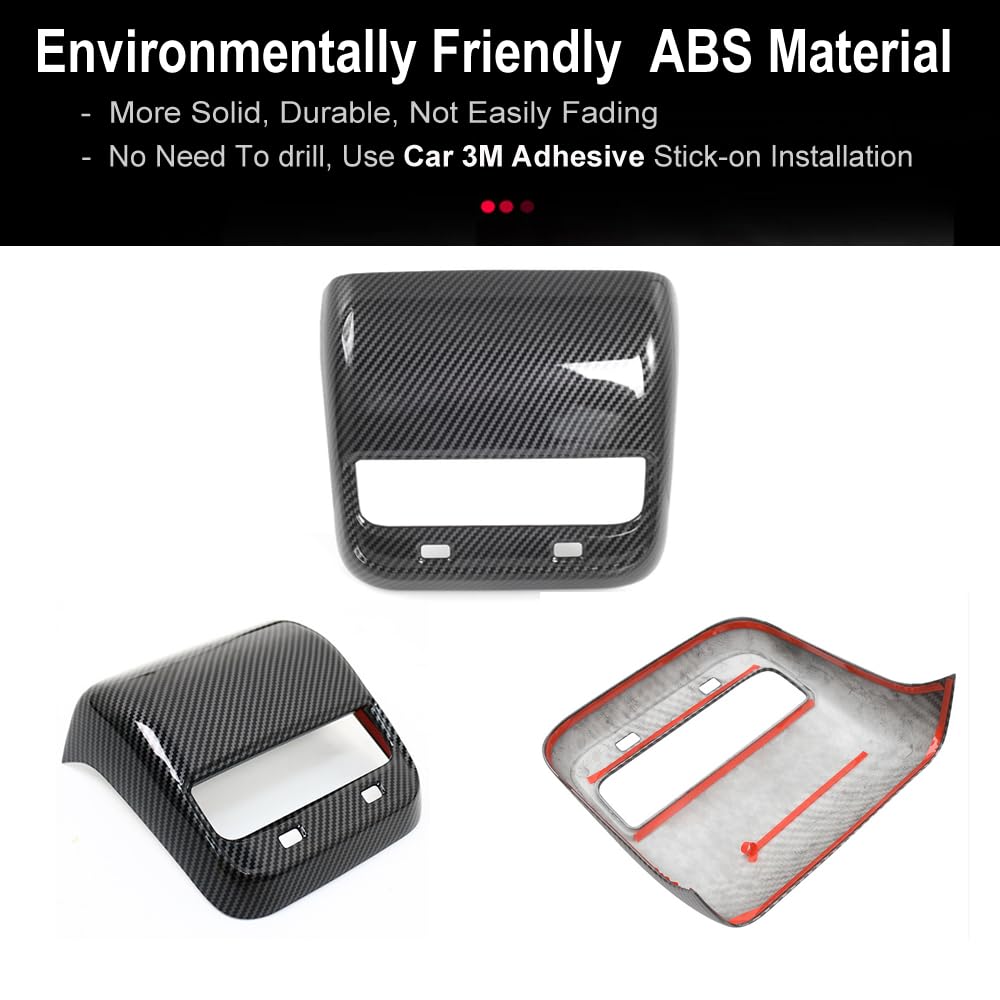 StarYtbl Rear Center Console Air Condition Vent Cover For Tesla 2016-2023 Model 3 and 2020-2024, Model Y Rear AC Vent Cover Trim, AC Vent Cover Car Decoration Accessories (Bright Carbon Fiber Pattern)