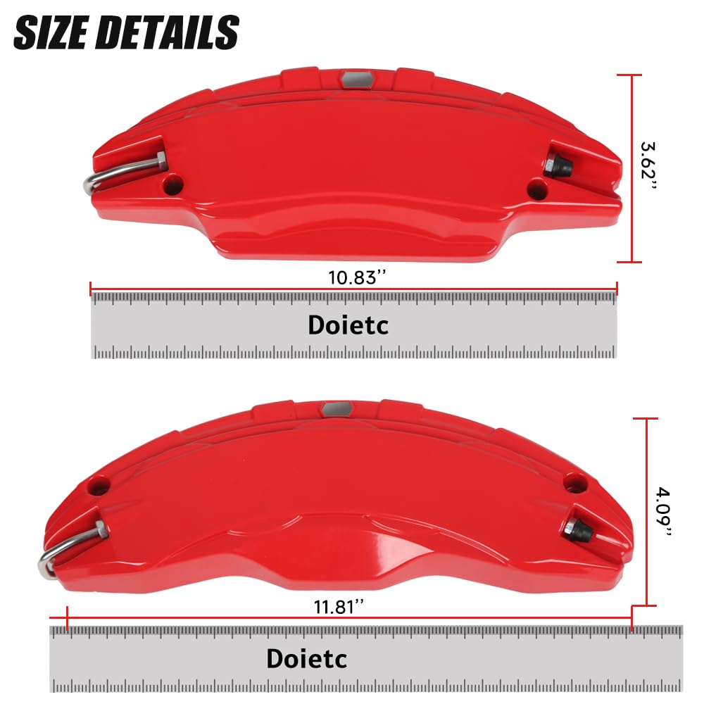 Brake Caliper Covers Compatible with Tesla Model Y Juniper 2025-2026, 19 20 inch Front and Rear Brake Wheel Hub Brake Caliper Covers 4 Pcs For Model Y Juniper Accessories Red