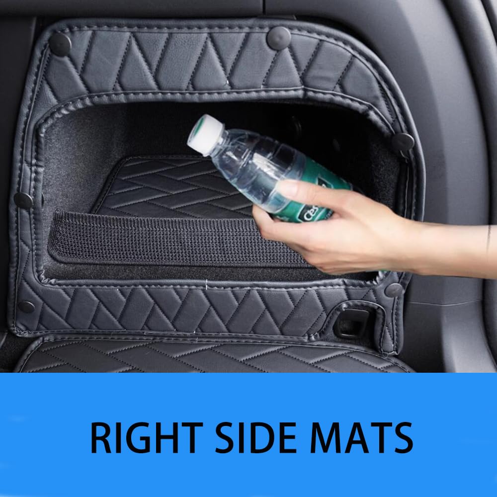 Car Trunk Mat for Tesla Model X 6/7 Seater 2016-2021(2022-Current DO NOT FIT) Full Coverage Trunk Cargo Mat All Weather Rear Cargo Liner Heavy Duty (Black with Black Stitching