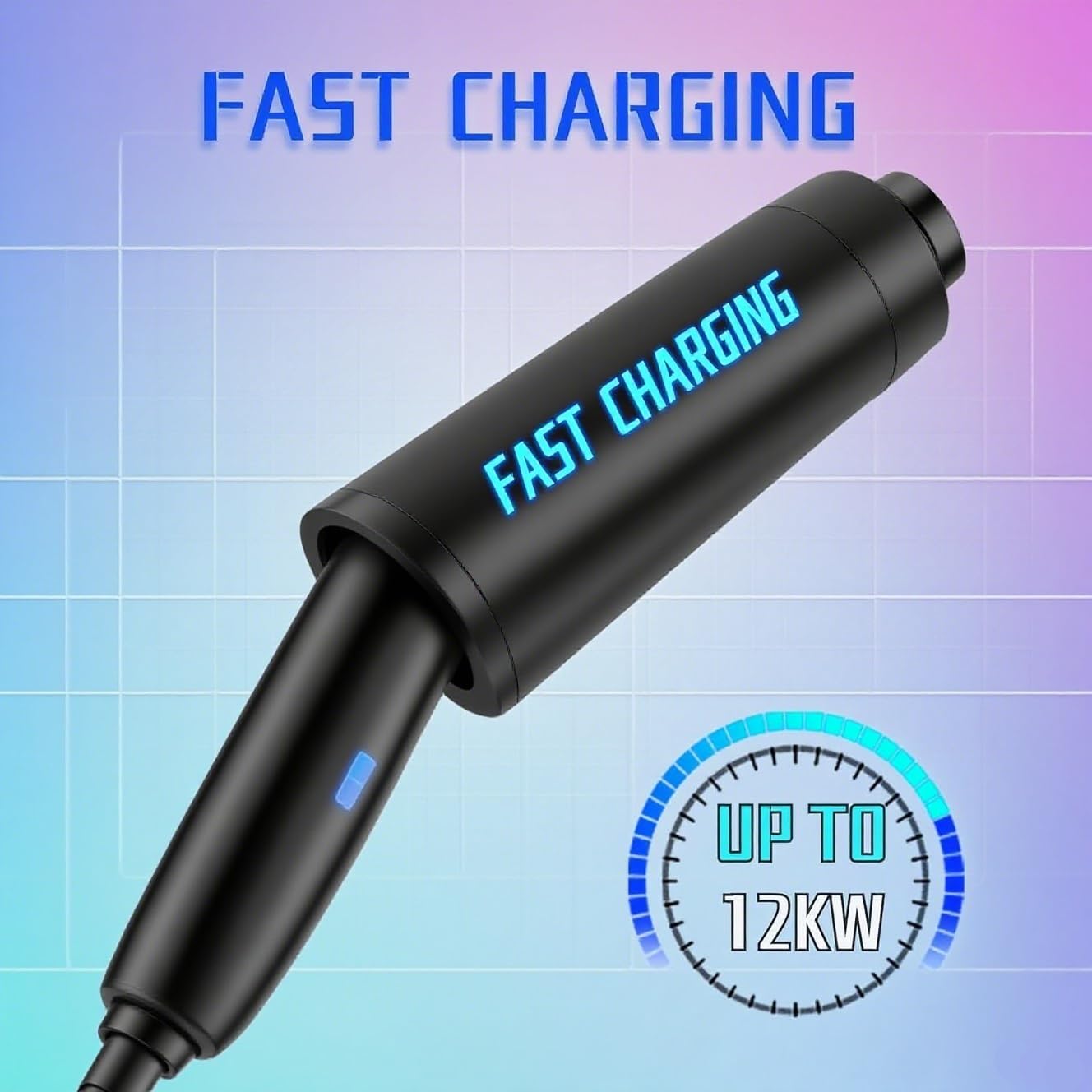 48A 12kW NACS Tesla Charger Extension Cable 25ft for Model 3/Y/S/X/Cybertruck, Home and Mobile EV Charging