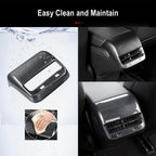 StarYtbl Rear Center Console Air Condition Vent Cover For Tesla 2016-2023 Model 3 and 2020-2024, Model Y Rear AC Vent Cover Trim, AC Vent Cover Car Decoration Accessories (Bright Carbon Fiber Pattern)