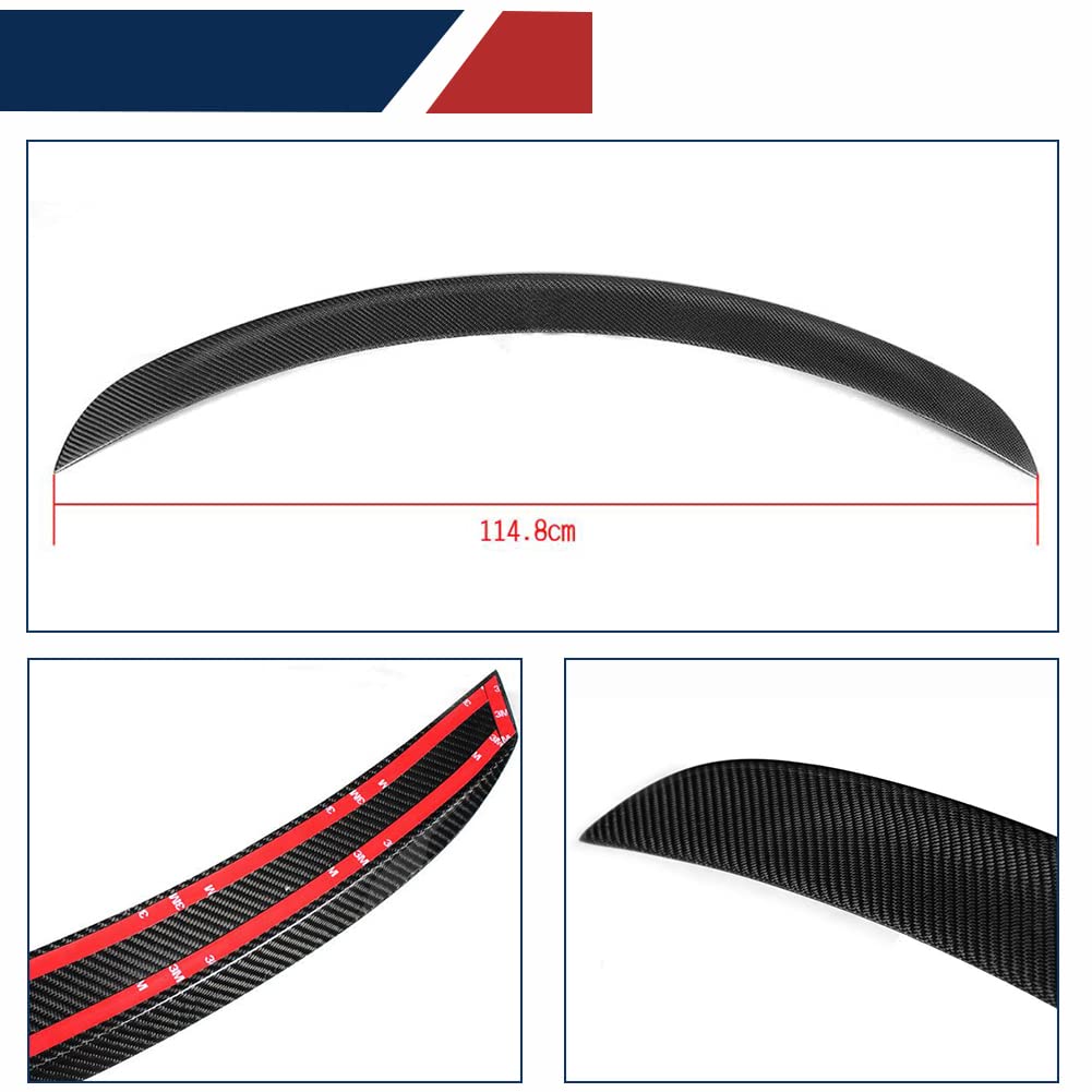 Model S Carbon Fiber Trunk Spoiler for Tesla Model S 2012-2025 P85 70D Base Sedan 4-Door Rear Spoiler Boot Lid High Kick Wing Lip Factory Outlet (Gloss Black)