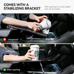 YONZEE Foldable Desk Food Tray (Carbon Edition) for Tesla Model Y Model 3 S X Y Juniper- Upgraded Table with Support Leg for Dining, in-Car Work, Travel and Outdoor (1 Pack)