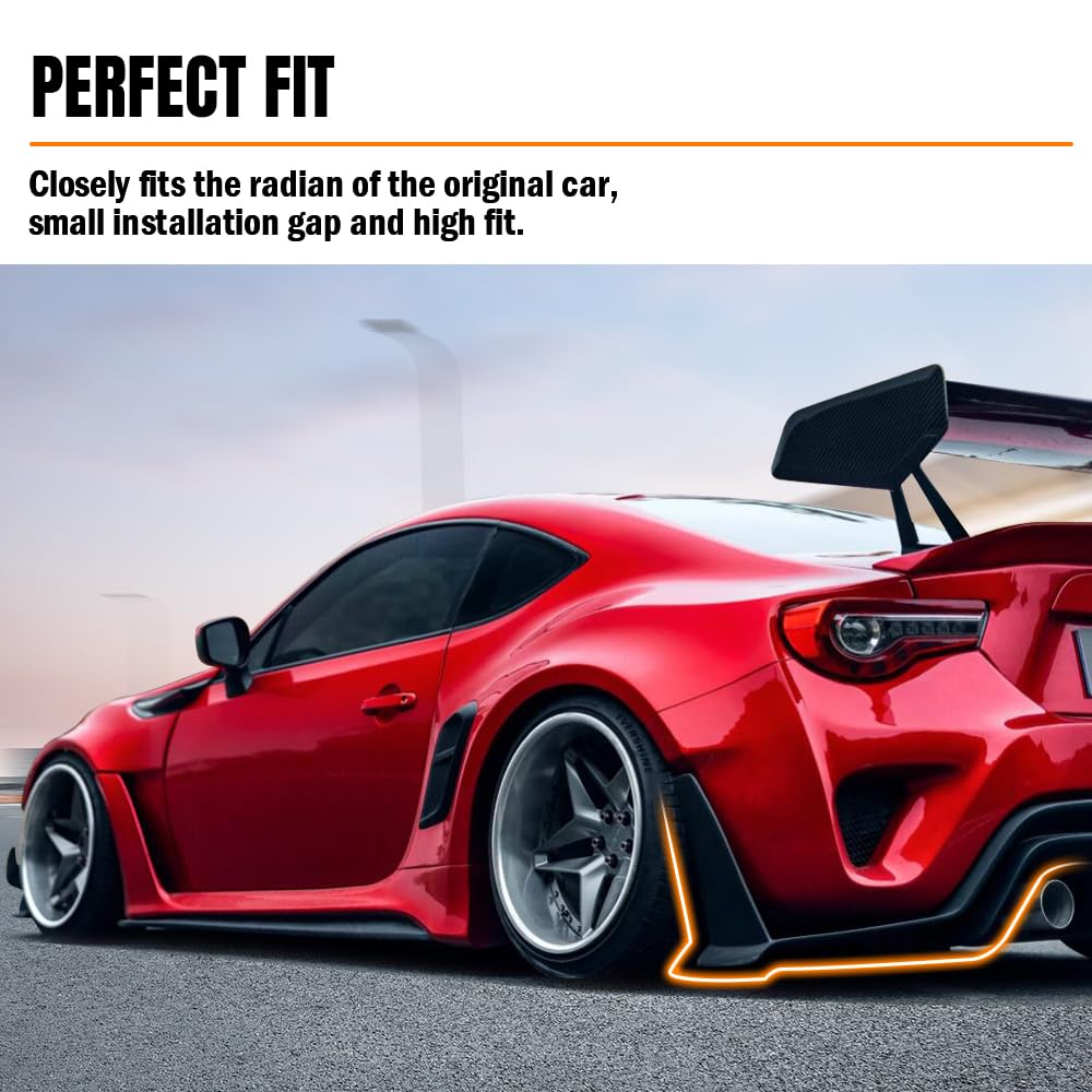 MODILOVER Rear Bumper Diffuser Lip Kit for Tesla Model Y 2020-2024, Carbon-Print PP Lower Valance Splitter