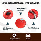 TESCYBERMODS Caliper Covers Compatible with Tesla Cybertruck Accessories 2023,2024,Front and Rear Brake Caliper Covers Set of 4 for Cybertruck Pickup Truck Wheel Accessories(Red)