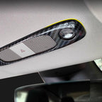 Melakee Reading Lights Trim Cover, Lights Panel Decorative Compatible with Tesla Model 3 Model Y, Reading Light Roof Frame Trim Cover Interior Light Cover Accessories, 2Pcs Carbon Fiber Pattern