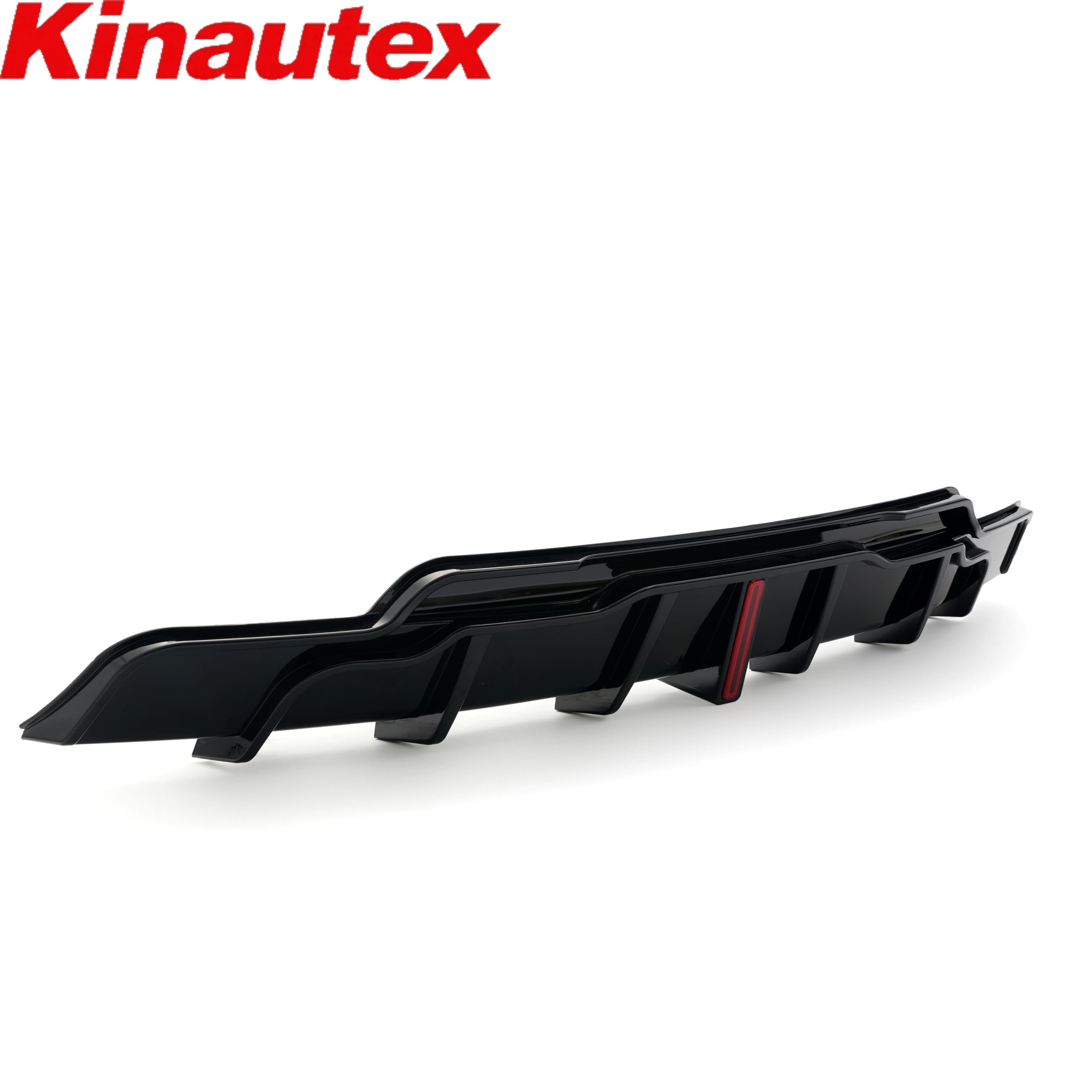 Kinautex Rear Rear Bumper Diffuser Lip Splitter Spoiler for 2017-2023 Tesla Model 3 Led Light Style