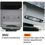 Melakee Reading Lights Trim Cover, Lights Panel Decorative Compatible with Tesla Model 3 Model Y, Reading Light Roof Frame Trim Cover Interior Light Cover Accessories, 2Pcs Carbon Fiber Pattern