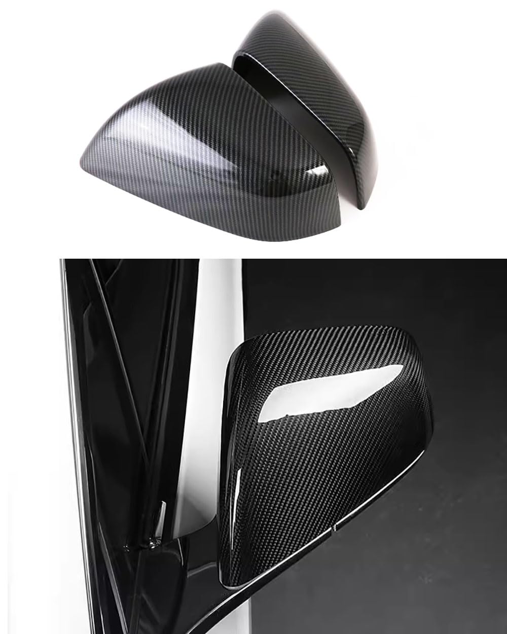 ANUNFRRE Car Accessories Fit for Tesla Model S Side Mirror Cover Real 3K240G (Carbon Fiber) Rearview Mirror Cover for Model S-2022-2024 Exterior Mirrors Cap Accessories