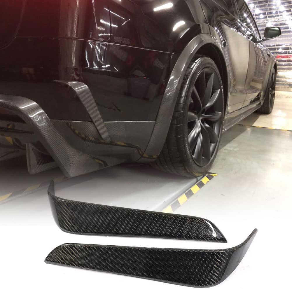 Carbon Fiber Rear Fender Vent fits for Tesla Model X 75D 90D P90D 100D P100D 2016 2017 2018 Carbon Fiber Rear Air Intake Vent Trim Apron 2pcs/Set