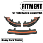 PFRREOR 3-Piece Front Lip Spoiler Kit for Tesla Model Y Juniper 2025, Gloss Black Lower Bumper Splitter
