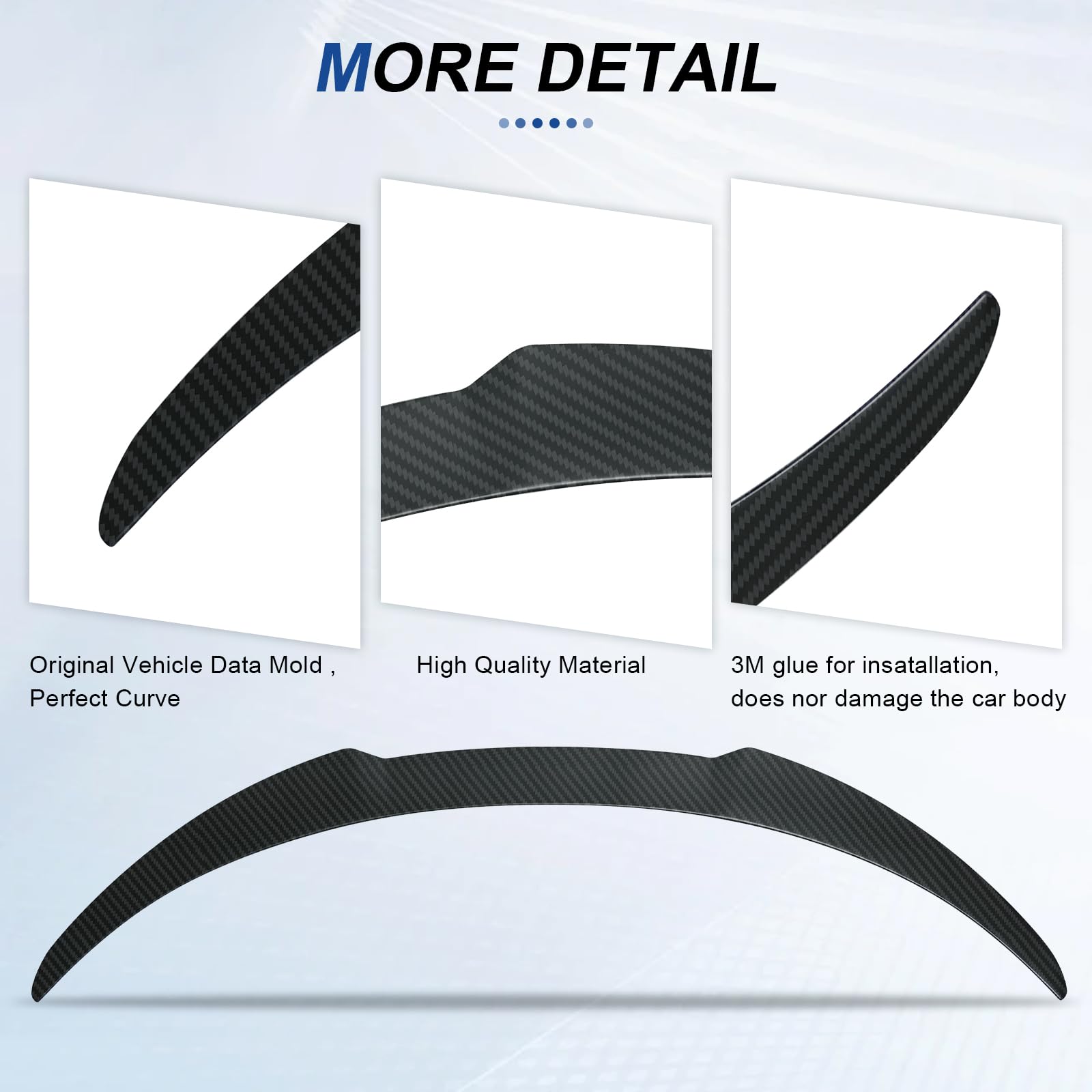 BDBO Spoiler for Tesla Model 3 2016-2022 Wing Rear Spoiler Trunk Tail Rear Trunk Lid,M4 Style Matte Cabon Fiber Style Performance,Model 3 Accessories