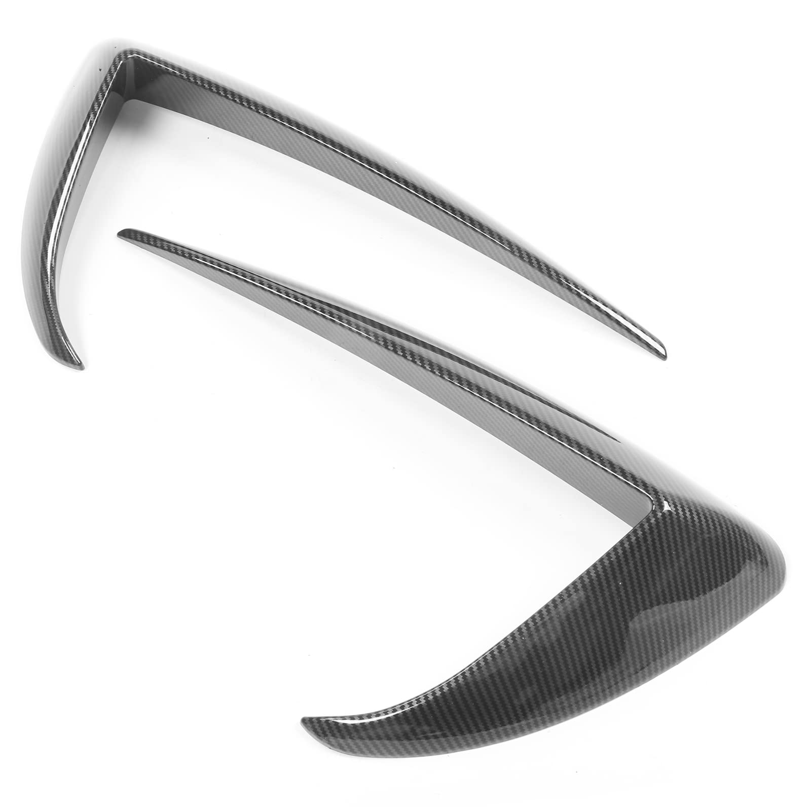 FREEMOTOR802 Compatible with 2020-2024 Tesla Model Y Fog Light Trims, Carbon Fiber Print IKON Style ABS Plastic Driver Passenger Side Fog Lamp Decoration Accessories Eyebrows Cover 2PC